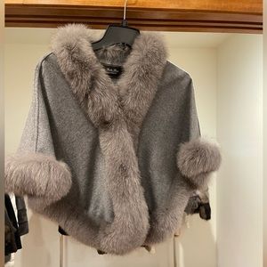 Cashmere fur cape